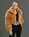 Real Fox Fur Coat Short  Full Sleeves