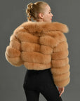 Real Fox Fur Coat Short  Full Sleeves