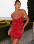 Women's Sequin Backless Spaghetti Strap Dress