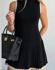 Sleeveless High-Waisted Mini Dress in Elegant Knit