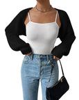 Women's Rib-Knit Cropped Cardigan Shrug