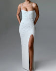 Backless Thigh-Split Evening Dress
