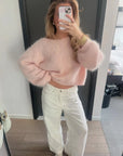 Loose Off Shoulder Long Sleeve Sweater for Women