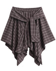 Chic A-Line Plaid Skirt with Adjustable Tie-Waist