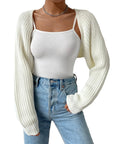 Women's Rib-Knit Cropped Cardigan Shrug
