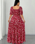 Plus Size Floral Fitted Woven Dress