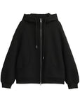 Women's Loose Drawstring Hooded Sweatshirt Jacket