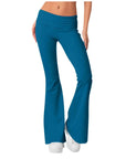 Solid Slim-Fit Flare Trousers