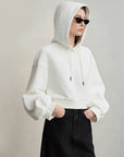 Versatile Women's Casual Knit Hooded Sweatshirt