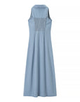 Blue Denim Maxi Dress for Women