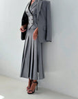 3-Piece Women's Business Suit: Vest, Pleated Skirt & Jacket