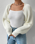 Women's Rib-Knit Cropped Cardigan Shrug