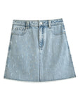 Plus Size High-Waist Denim Skirt