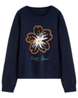 Women's Plus: Floral Knit Winter Pullover