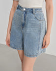 Plus-Size High-Waisted Denim Shorts