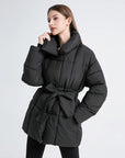 Turn-Down Collar Belted Parka