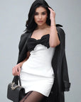 Sexy Bow Off-shoulder Backless Mini Dress - 3IN SMART Shop  #