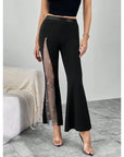 Glitter High-Slit Flared Pants