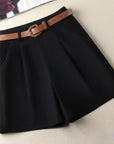 Structured Cotton Shorts: Straight-Leg Style with Belt