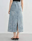 High-Waist Slimming Denim Skirt