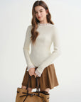 Chic Plus Size Lace Collar Knit Top - Winter Base Layer