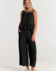 Summer Pleated Wide-Leg Pant Set