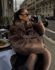 Women's Faux Fur Lapel Coat