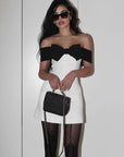Sexy Bow Off-shoulder Backless Mini Dress - 3IN SMART Shop  #