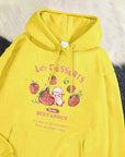 Cute Rabbit Strawberry Print Women's Hoodie