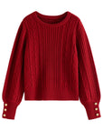 Gentle Cable Knit Wool Sweater