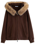 Chic Plus Size Jacket with Detachable Fur Hood
