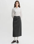 Tricolor Pleated Tie-Waist Shirt & Skirt Suit