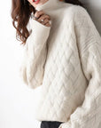 Oversized Cashmere Blend Pullover Sweater for Winter