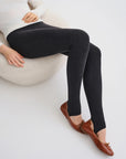 Slimming Vertical Texture Leggings with Stocking Feet