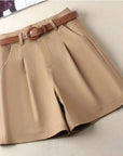 Structured Cotton Shorts: Straight-Leg Style with Belt