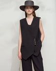 Women's Minimalist Sleeveless Mid-Length Vest