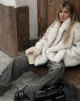 Oversized Neo Mint Faux Fox Fur Coat | Warm Winter Jacket