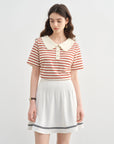 Plus Size Striped Short-Sleeved Top"