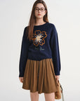 Women's Plus: Floral Knit Winter Pullover