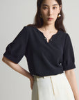 Elegant V-Neck Chiffon Shirt