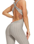 Backless Halter Jumpsuit with Built-in Push-Up Romper