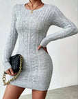 Niche Knit Crew Neck Mini Dress