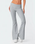 Solid Slim-Fit Flare Trousers