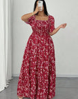 Plus Size Floral Fitted Woven Dress