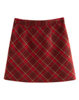 Winter Thicken Plaid Mini Skirt