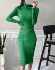 Warm Knitted Bodycon Turtleneck Dress for Autumn/Winter