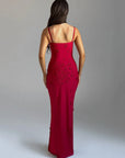 Backless Thigh-Split Evening Dress