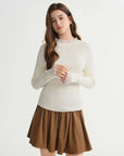 Chic Plus Size Lace Collar Knit Top - Winter Base Layer