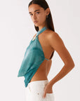 Hollow-Out Backless Halter Tank