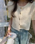 Chic White Summer Blouse - Sweet O-Neck Style